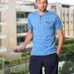 Men's pajamas, half-sleeved T-shirt with buttons and trousers