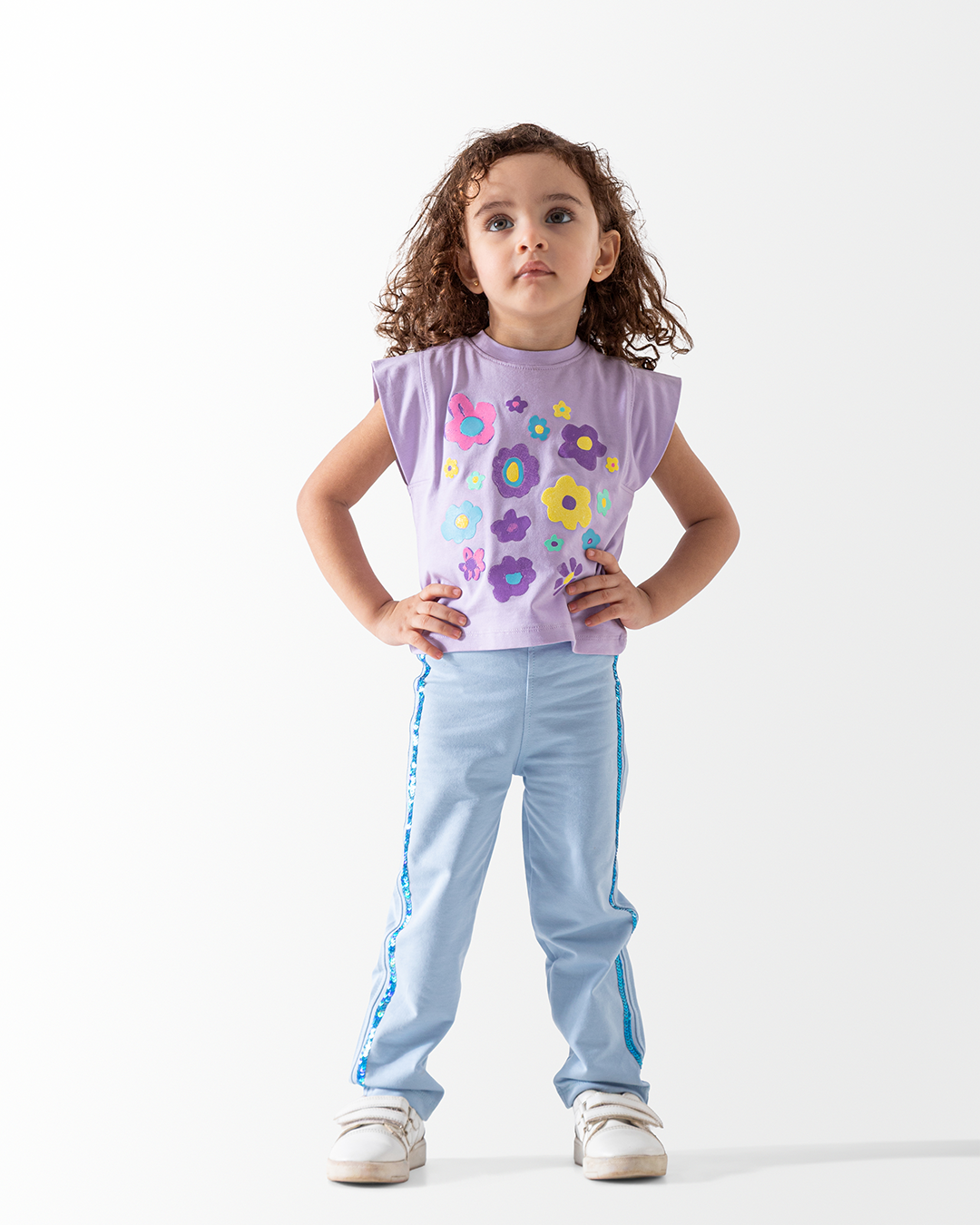 Girls' Baby Set Many Flowers