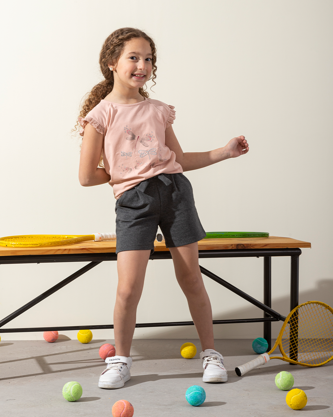 Girls' pajamas, butterfly shorts