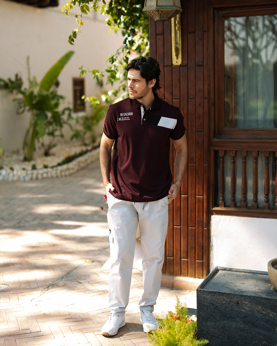 98 Galvani بيجاما رجالي نص كم بياقة و بنطلون