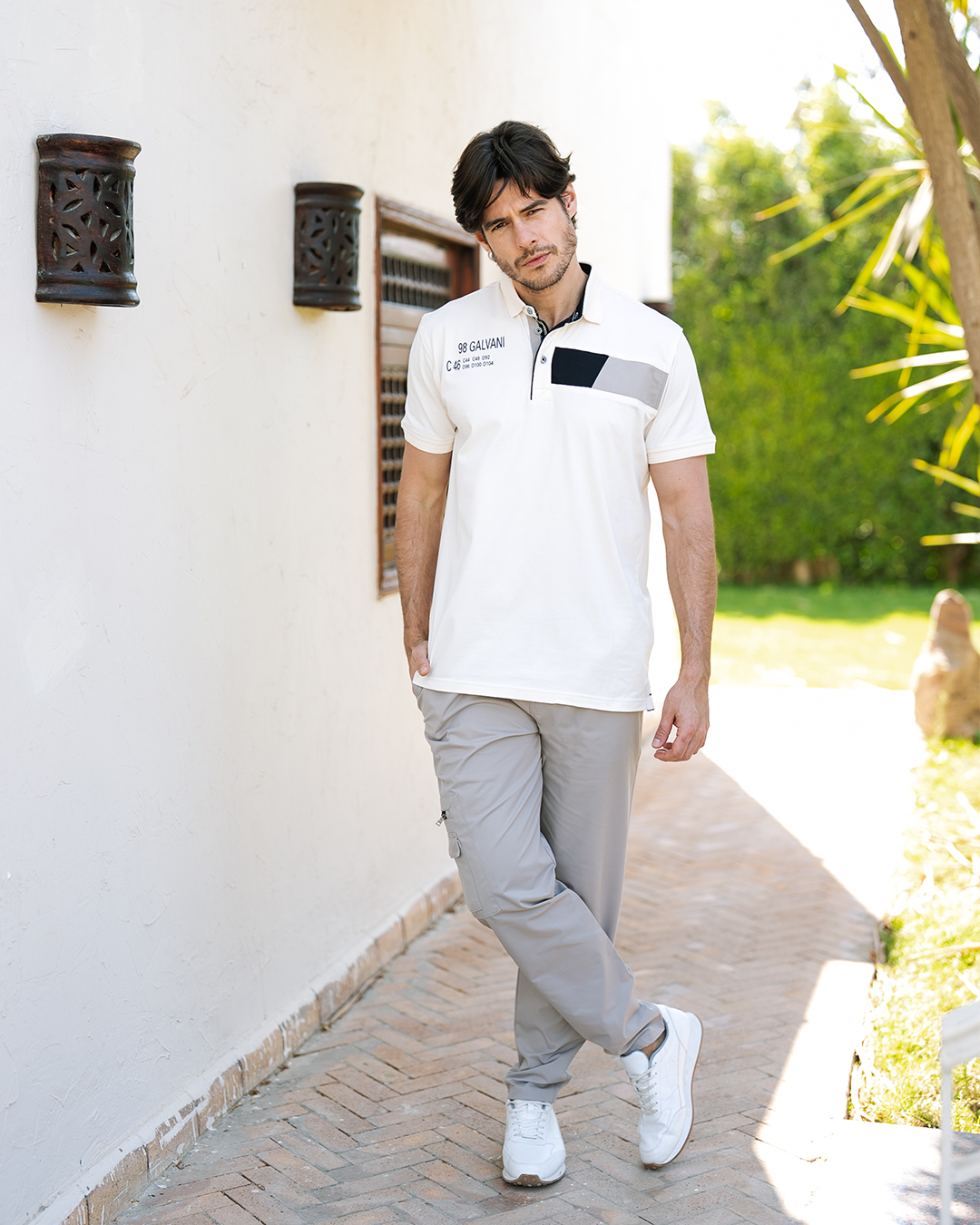 98 Galvani بيجاما رجالي نص كم بياقة و بنطلون