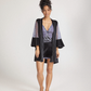 Women's Velvet Robe with Lace