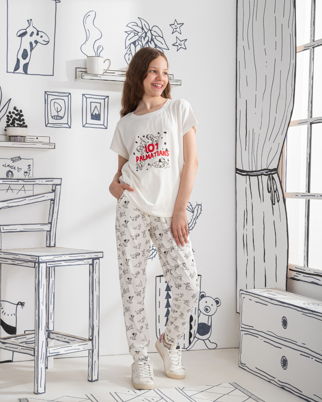 101 Dalmatians بيجاما بناتي نُص كُم