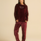 Sweet Flowers Women pajama in burgundy
