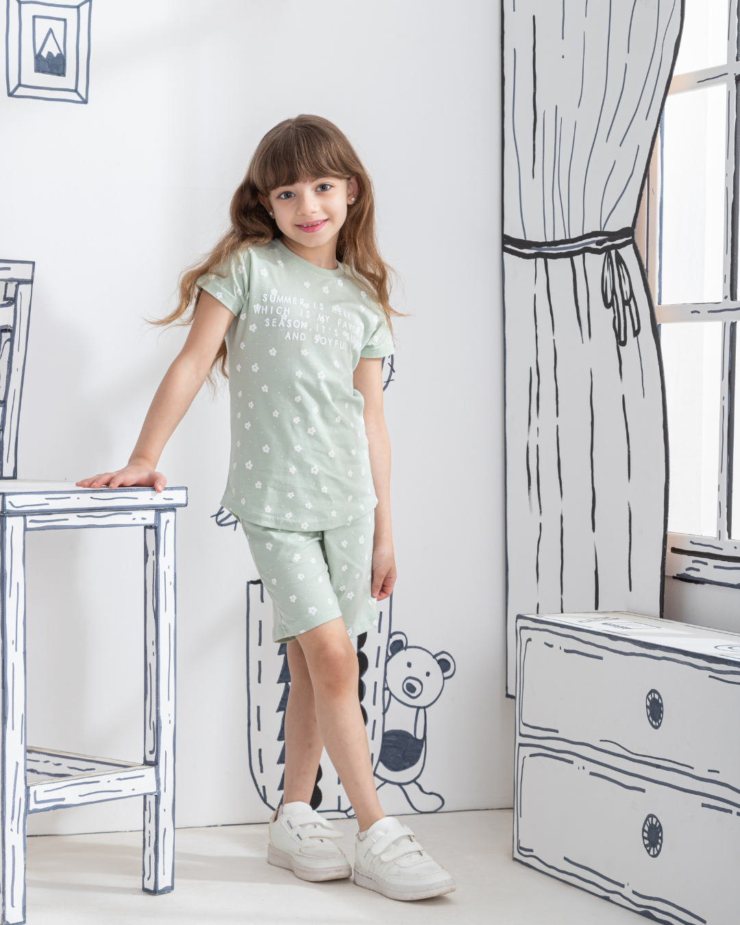 Summer is here Half sleeve girls pajamas
