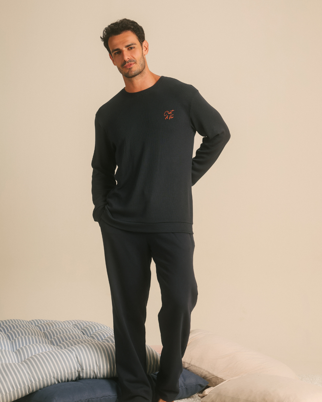 Long-Sleeve Crewneck Lounge Set