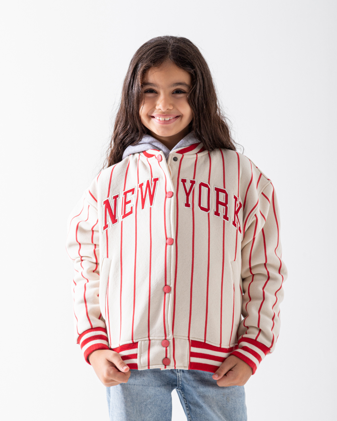 New York سويت تيشرت بيسبول مقلم