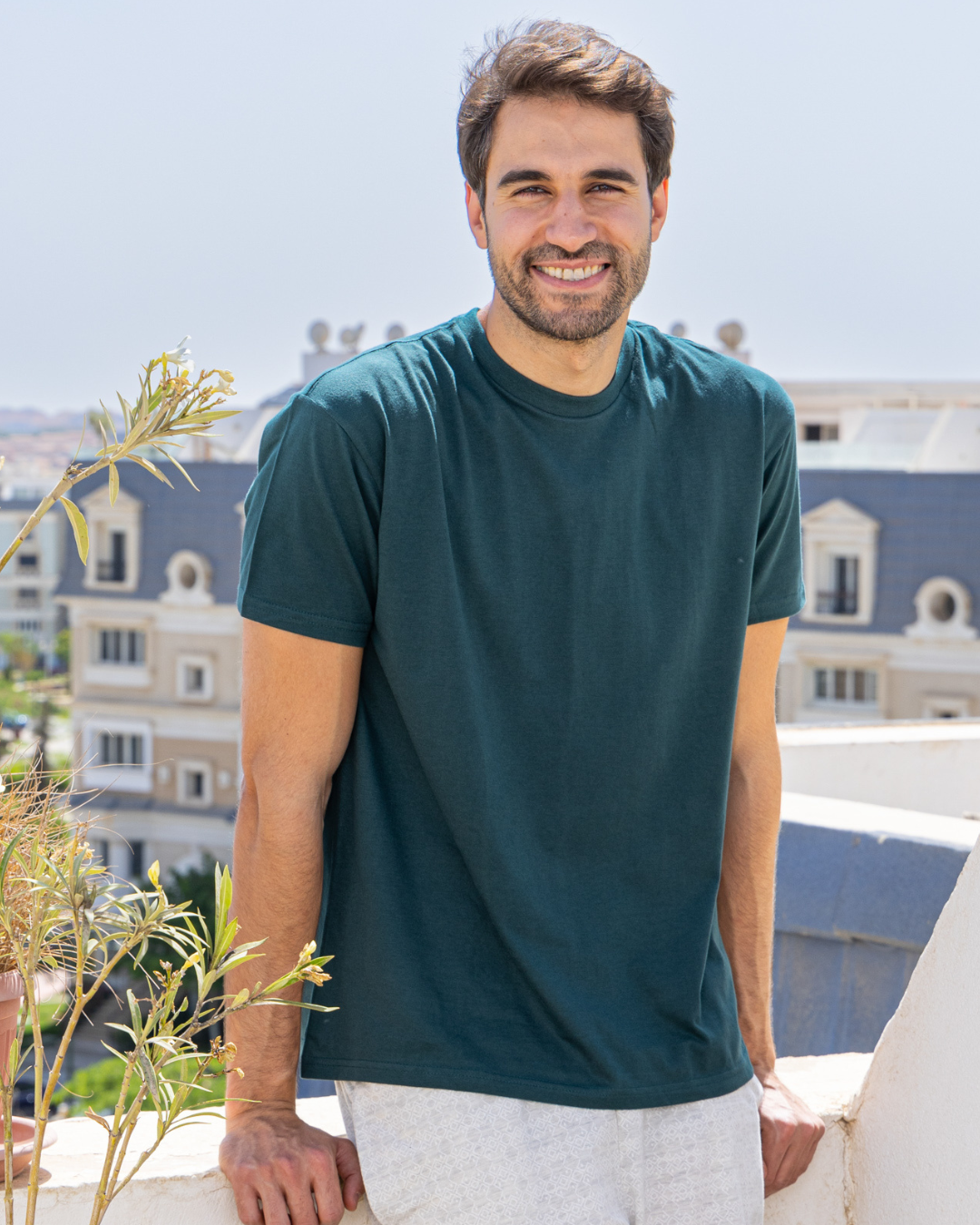 تي شيرت نص كم ساده راوند