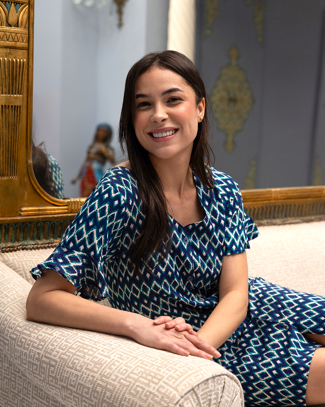 Geometric vibes women's nightgown