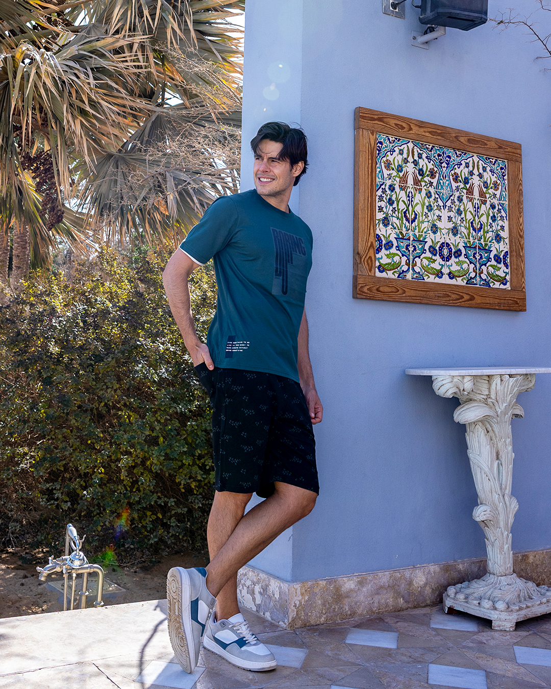 Boring half-sleeve pajama shorts