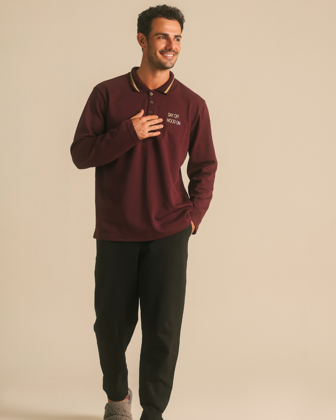 Men Pajama set day off mood on