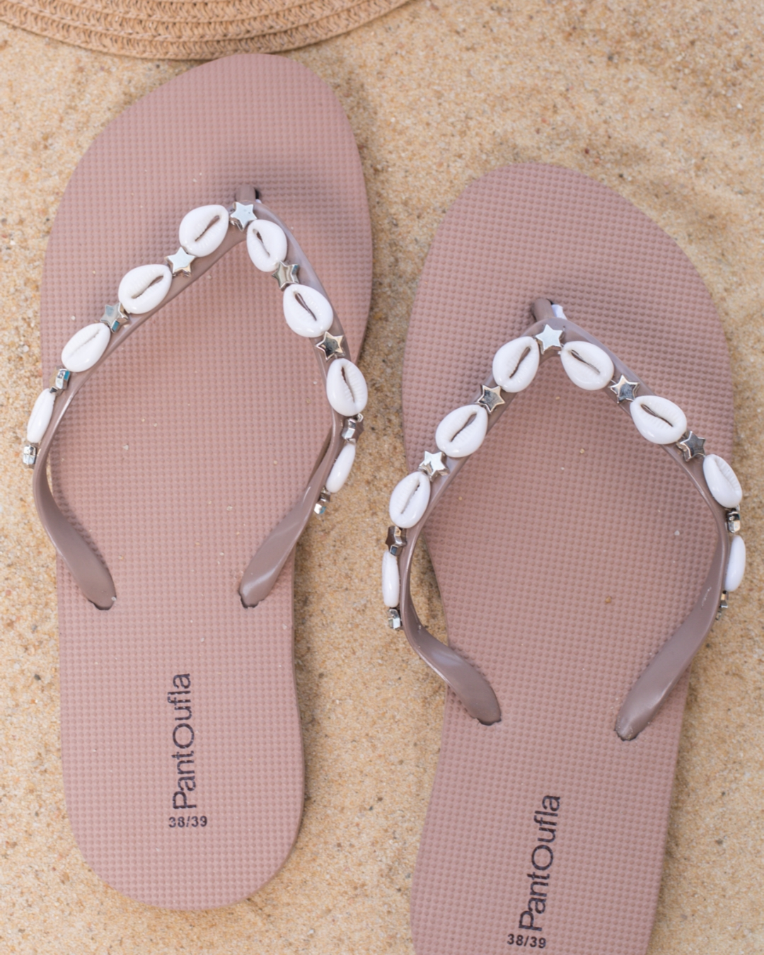 Plain women's slipper, star accessory