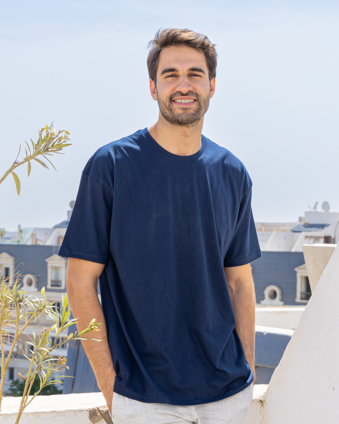 تي شيرت نص كم ساده راوند