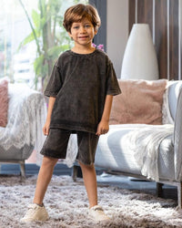 washed بيجاما اولادي تيشرت و شورت