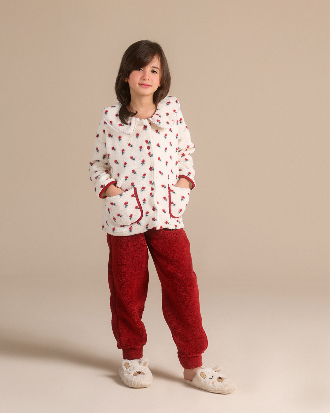 Little red rose cozy kids pajama