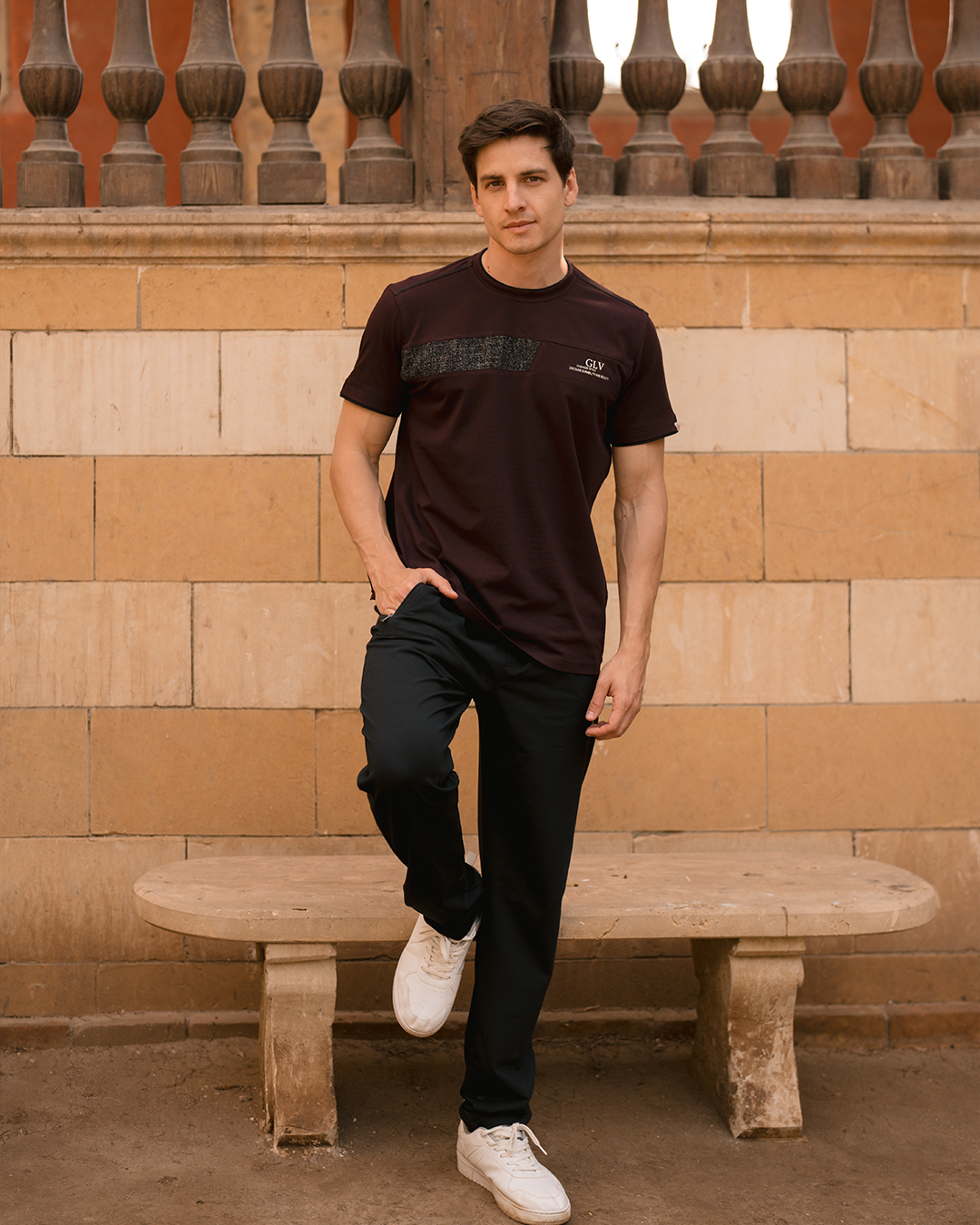 GLV Fashion style بيجامه رجالي حوض شروال طابعة علي الصدر