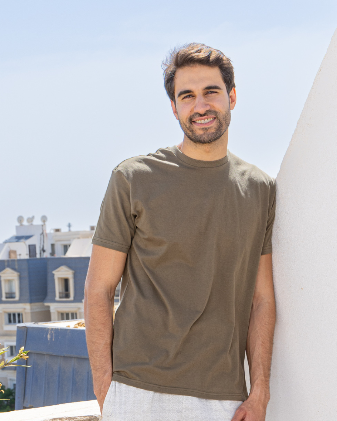 تي شيرت نص كم ساده راوند