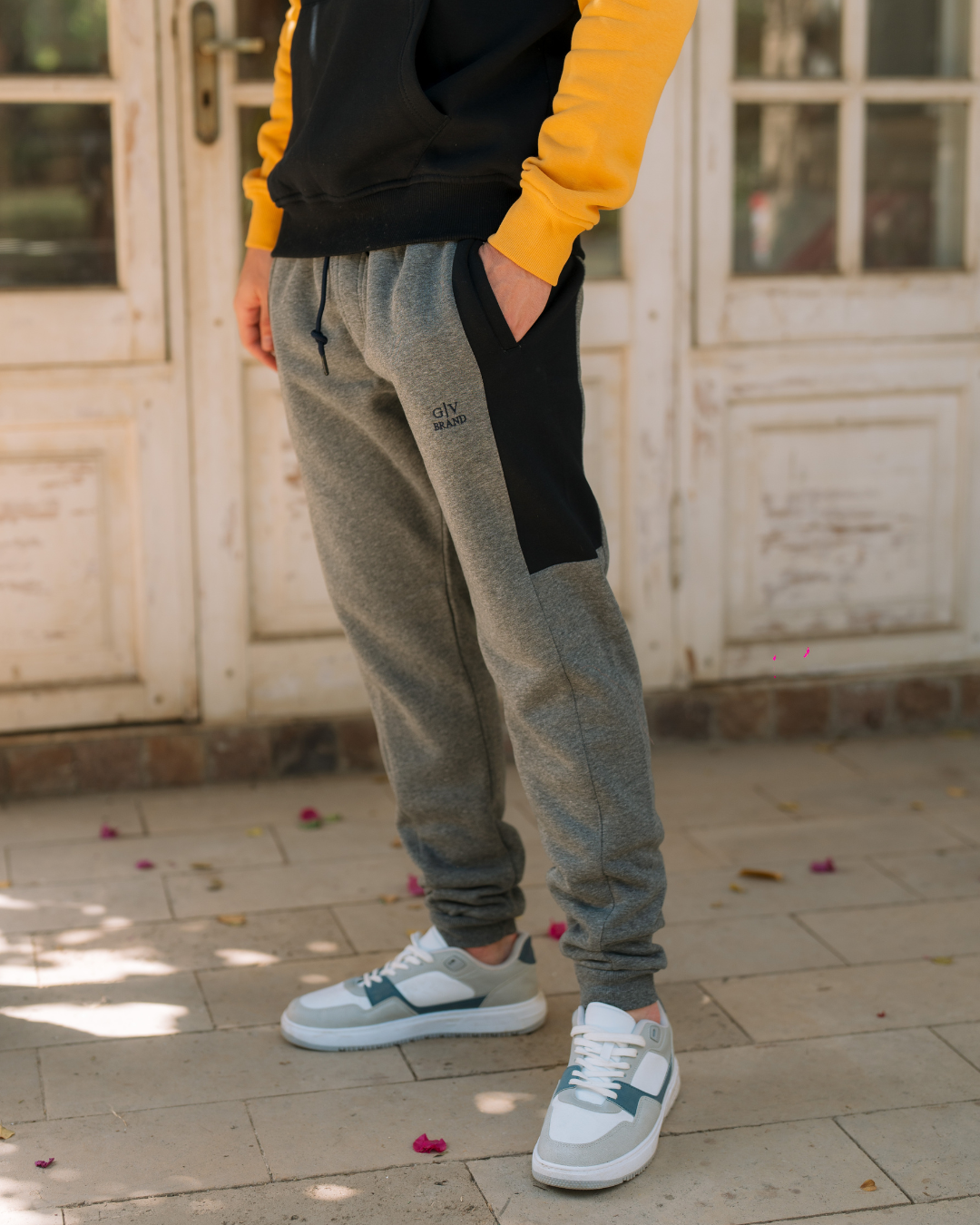 Galvani BALANCE Men's hooded pajamas with pockets and chest print