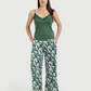 Satin Pants Pajama with Flowers