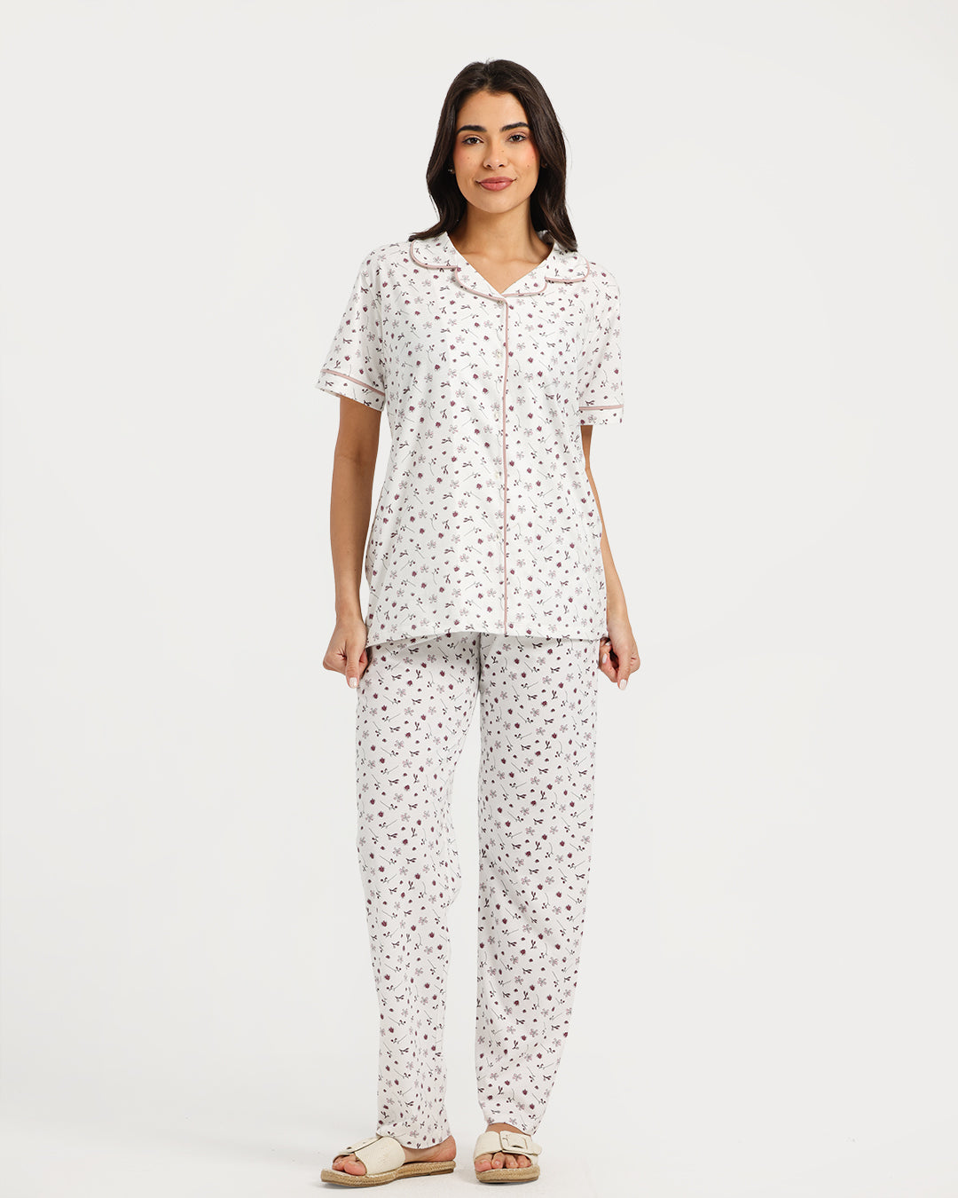 Women's Short Sleeve Pajama Set with Pants