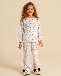 Girls' pajamas with a heart print