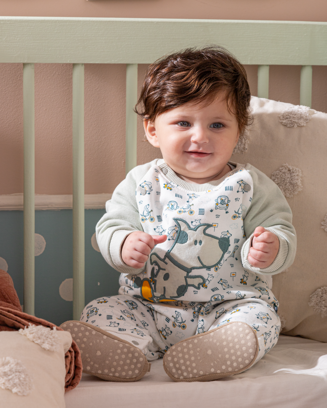 Funny puppies printed baby romper