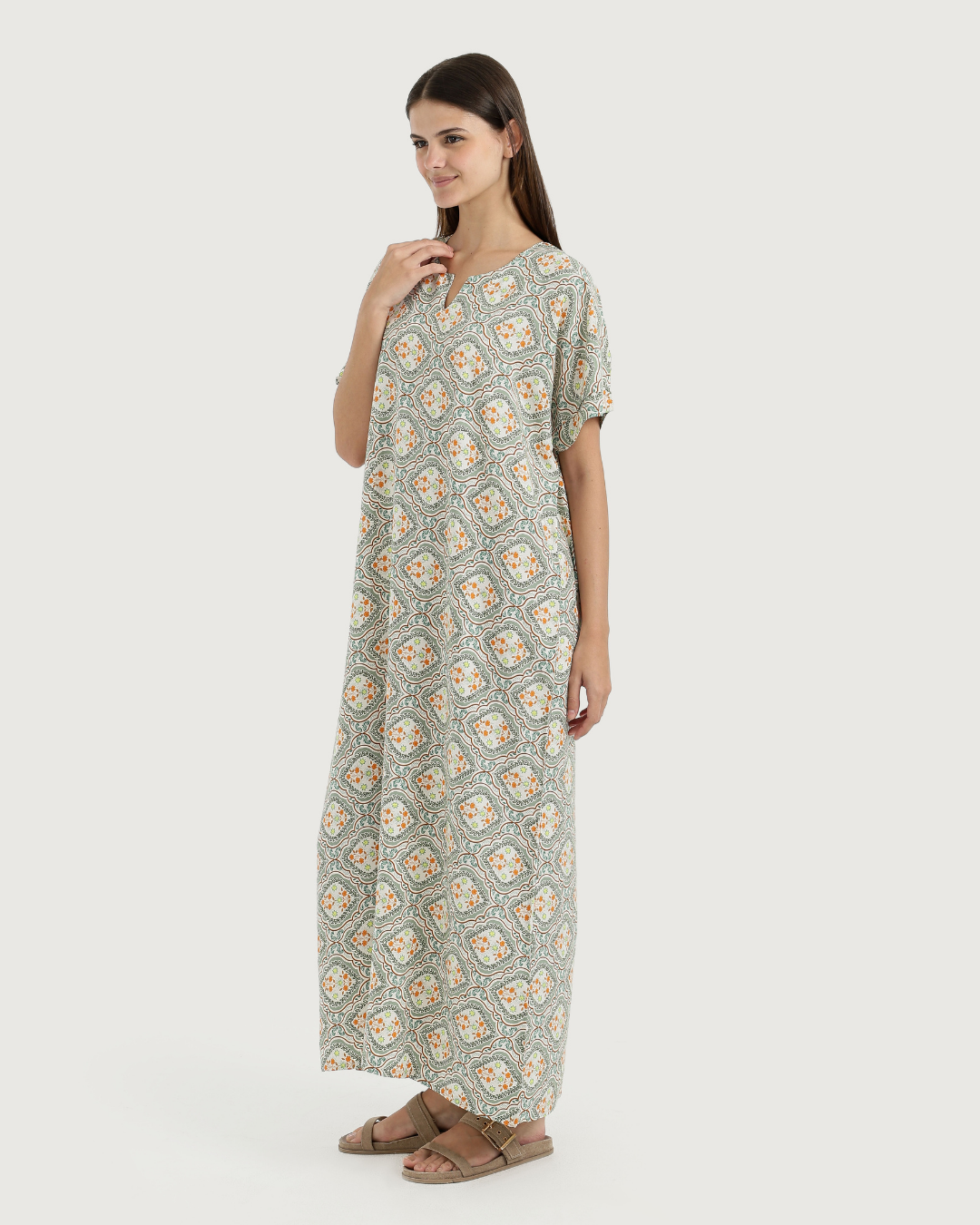 قميص فسكوز طويل مشجر 176