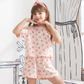 Floral Pointelle Girls' half-sleeved pajamas and shorts printed with roses