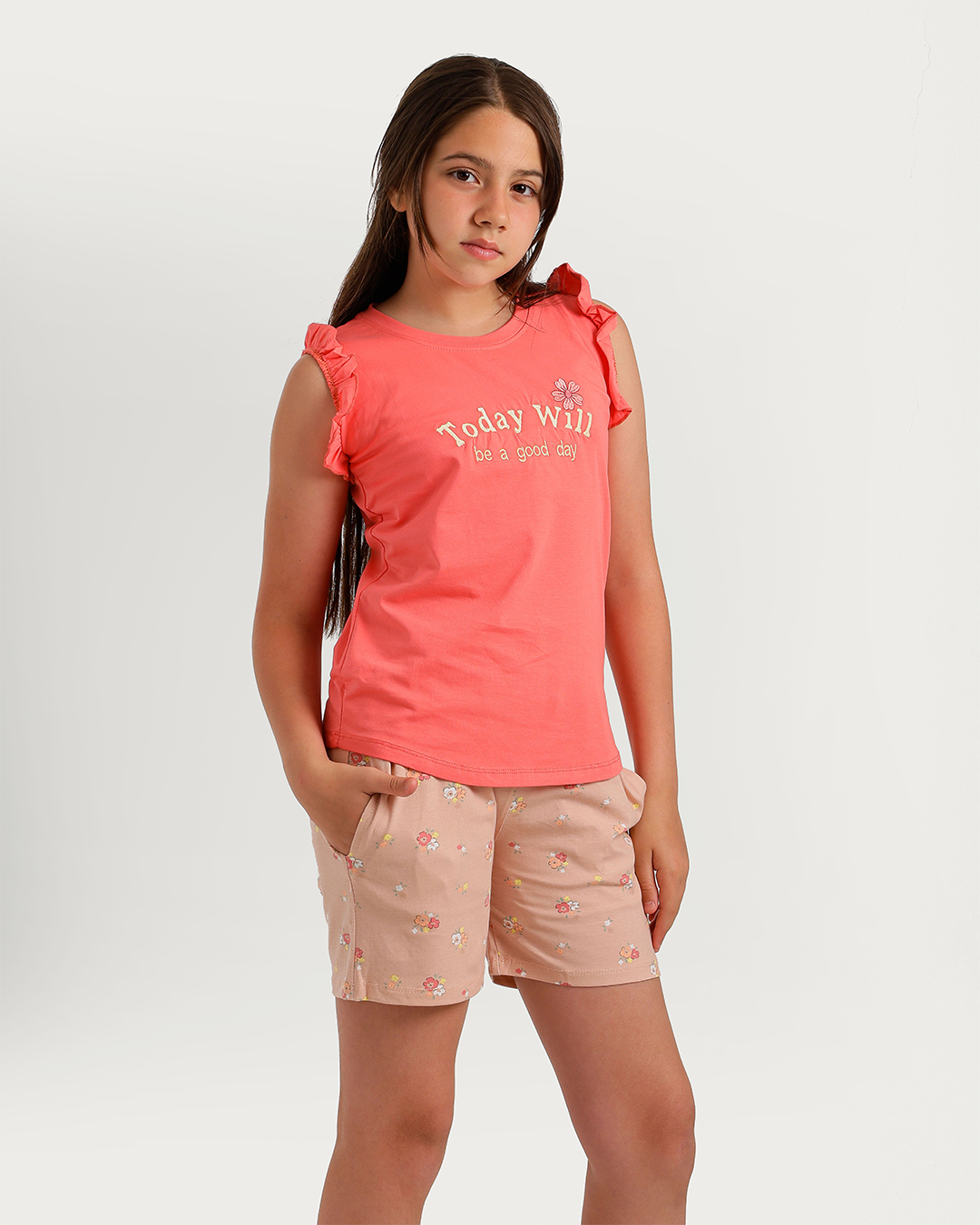 Happy Flower Girls' Pajama Kit Shorts