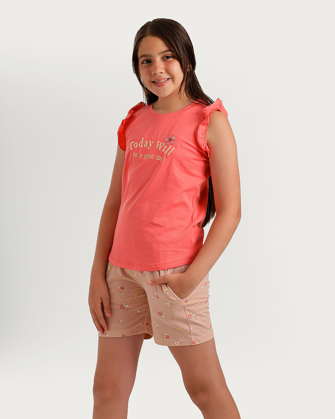 Happy Flower Girls' Pajama Kit Shorts