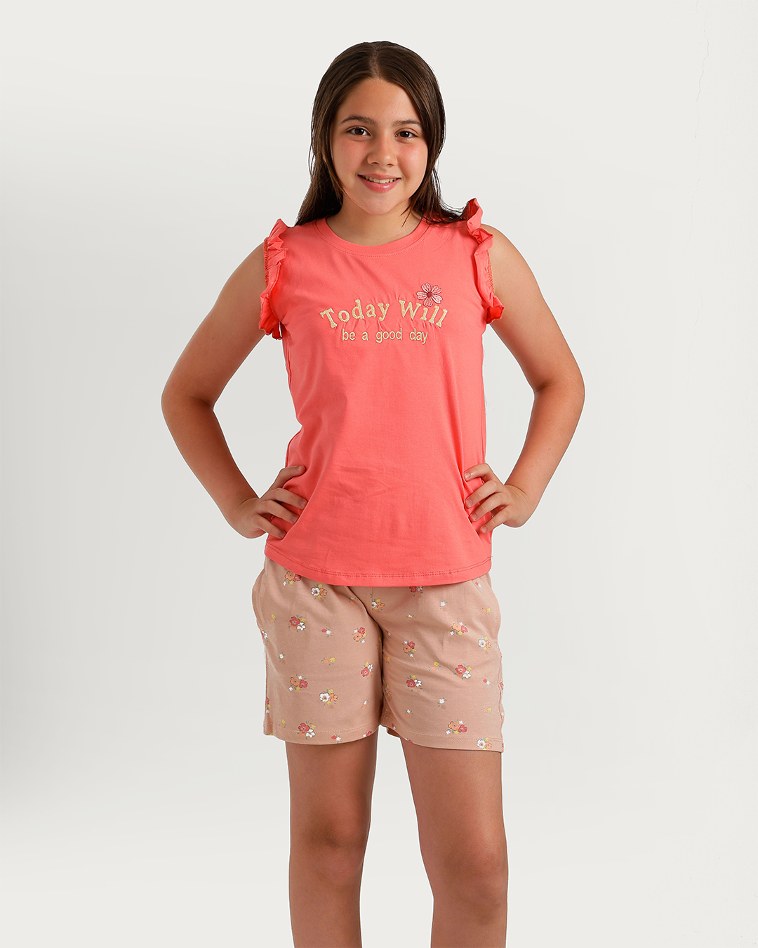 Happy Flower Girls' Pajama Kit Shorts