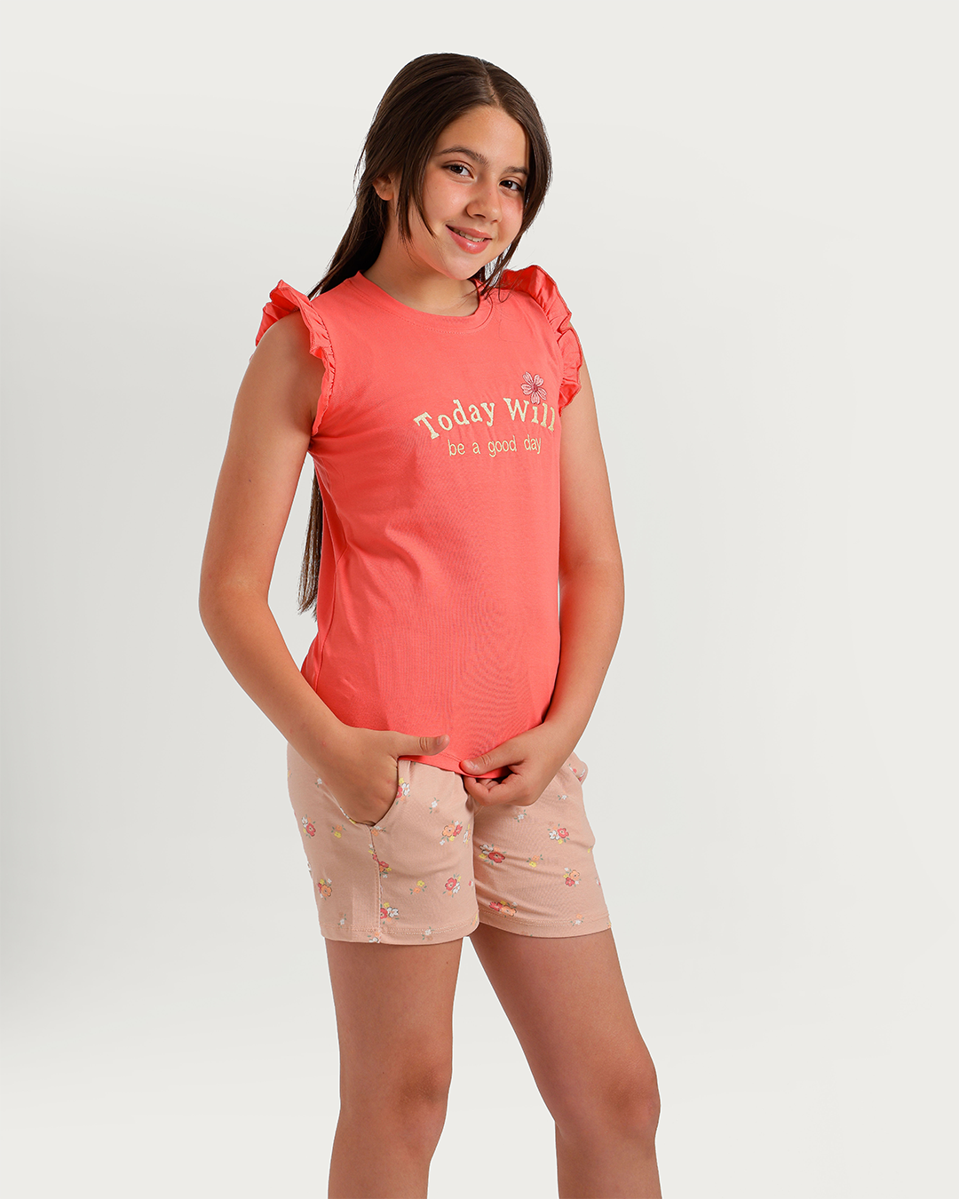 Happy Flower Girls' Pajama Kit Shorts