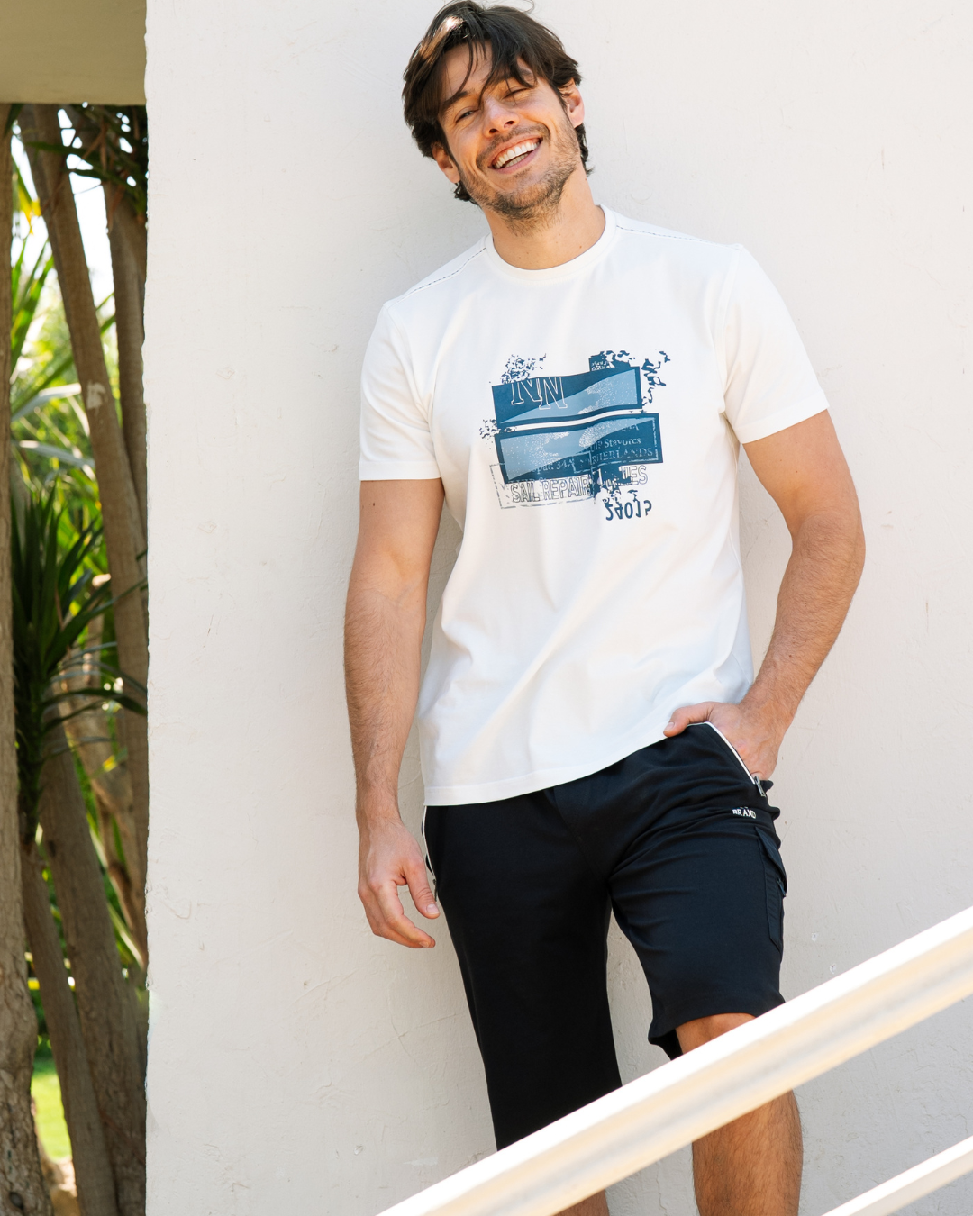 NN pajamas Men's text how much and shorts