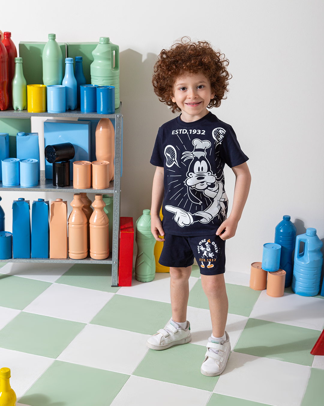 MARVY Goofy The One Only بيجامة اولادي وسط كحلي