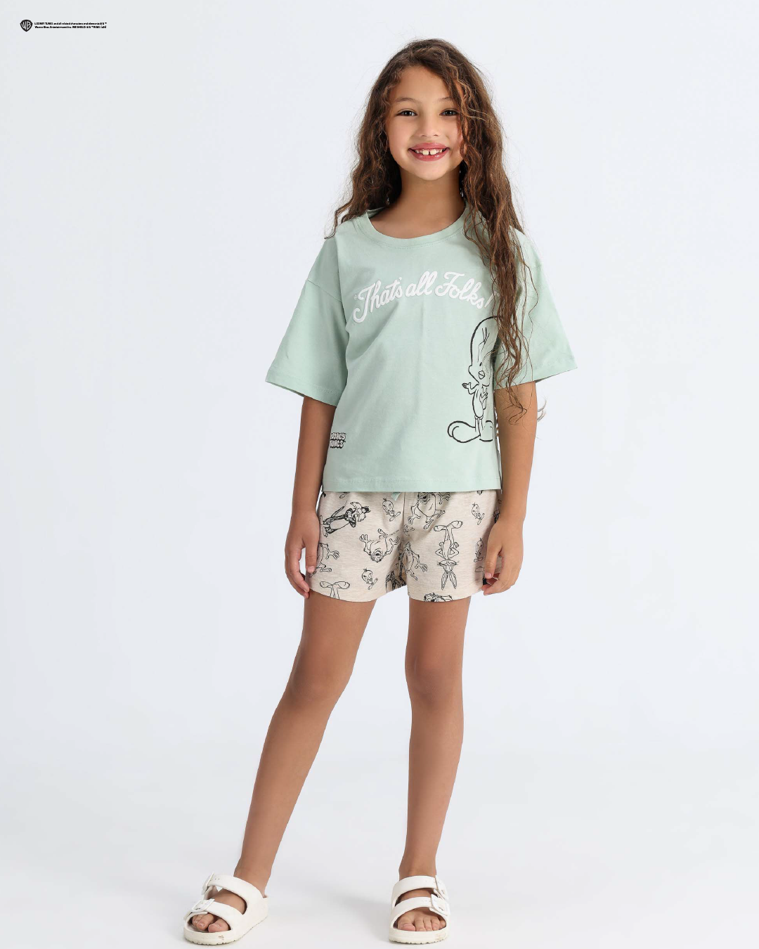 Looney Tunes That's All Folks Girls Pajama