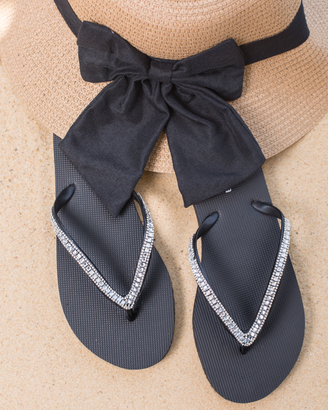 Slipper en Diamant d'été noir