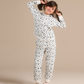Floral Quilted Girls Pajama in snow Colors