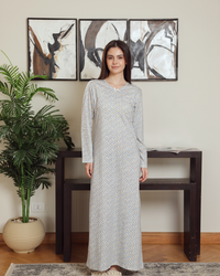 Women's night shirt with patterned sleeves