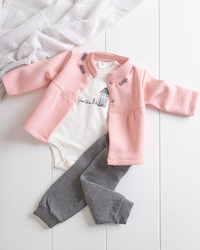 Howe Town Girls' Pajama Body + Jacket + Printed Pants