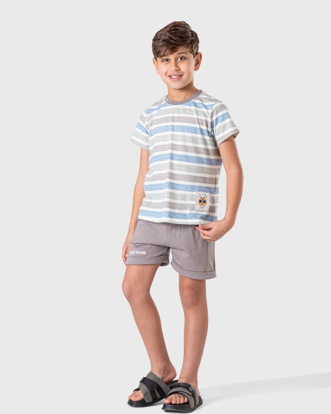 طقم توب مخطط مع شورت