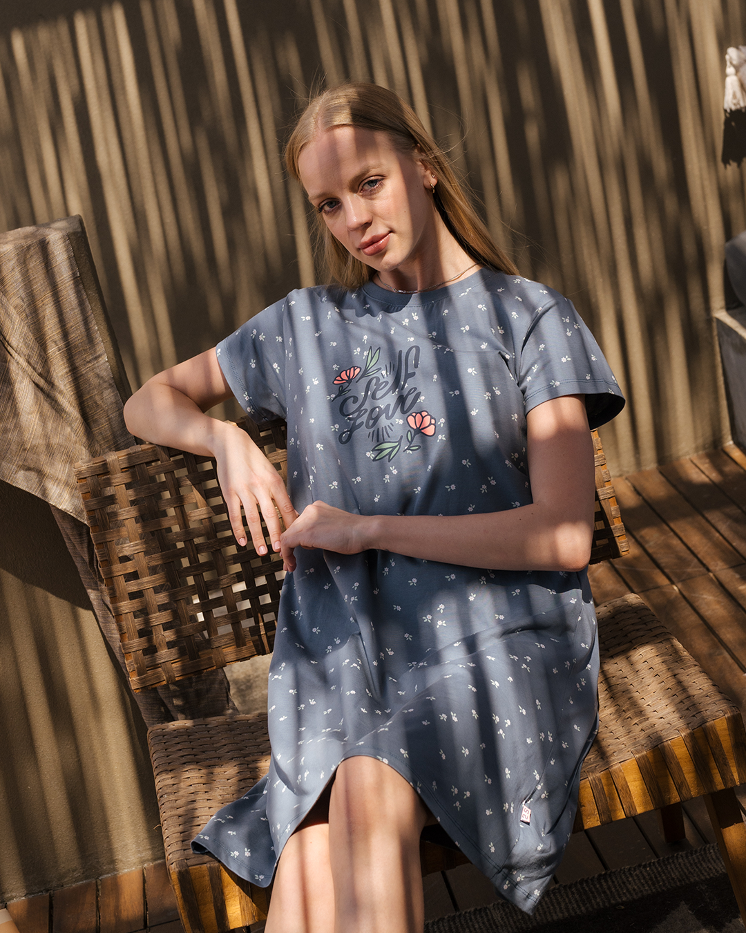 Self Love Half Sleeve Nightgown cotton