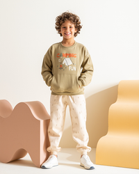 Camping is fun بيجاما أولادي كُم طويل