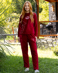 Calm mood بيجاما حريمي بكم و بنطلون بولار