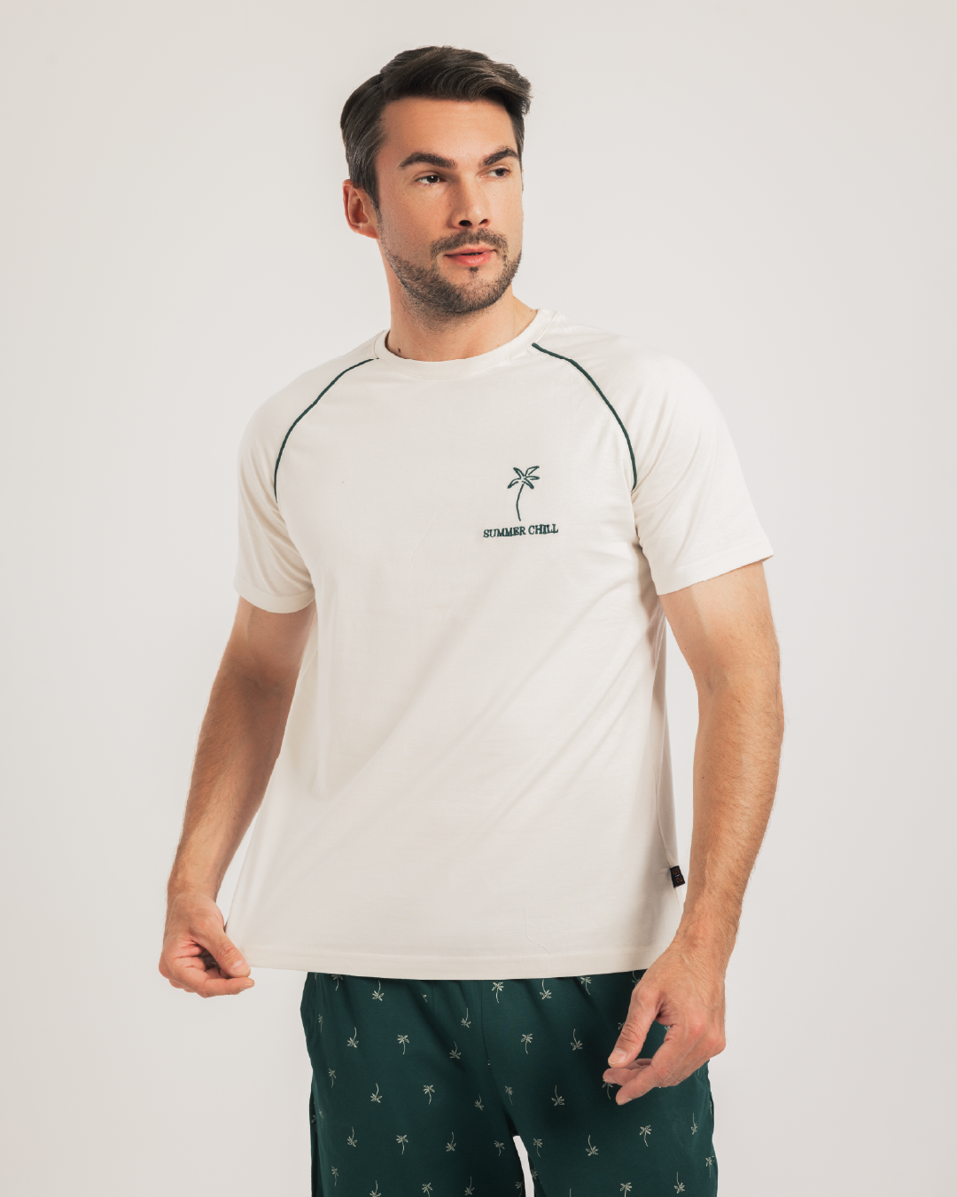 بيجاما بنتاكور قطن اشجار صغيره و توب نص كم