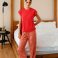 Half-sleeve pajamas in warm summer colors