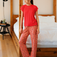 Half-sleeve pajamas in warm summer colors