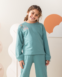 Floral girl بيجاما بناتي بكم و بنطلون