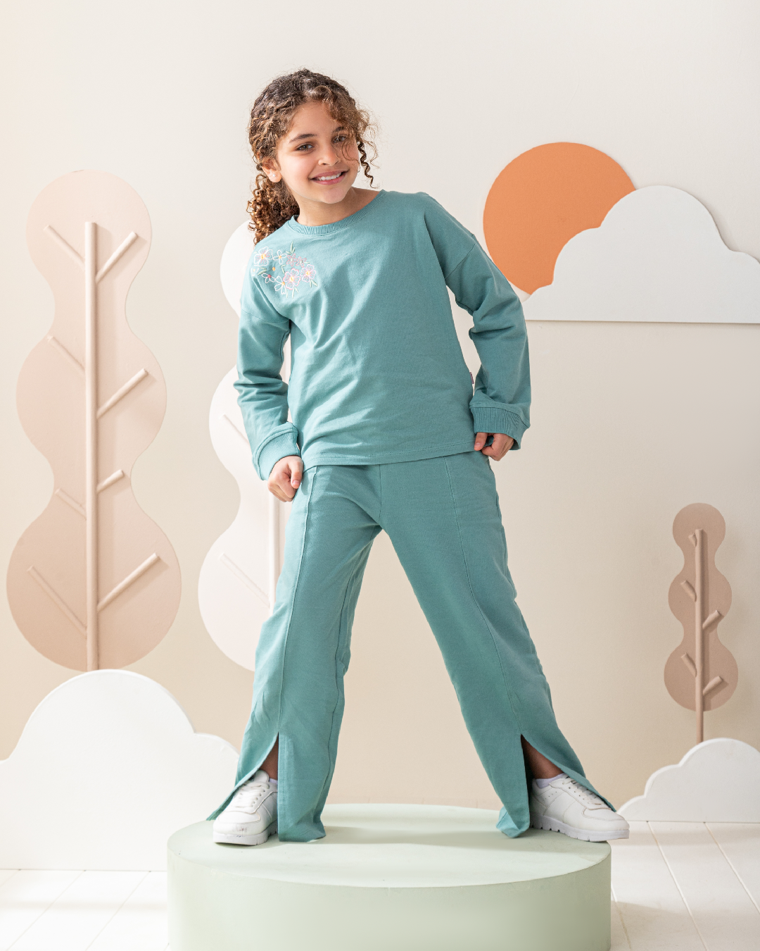 Floral girl بيجاما بناتي بكم و بنطلون