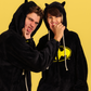 Children's black fleece Batman-print onesie