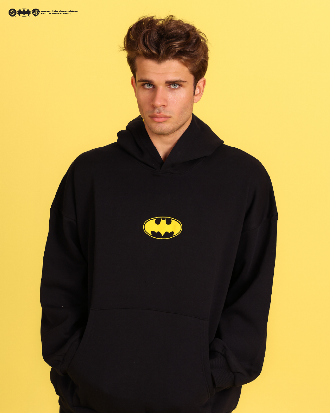 Men's hooded pajamas with Batman logo